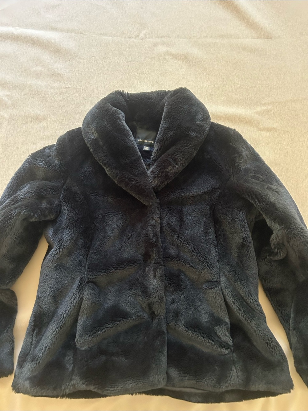 Weatherproof Black Faux Fur Teddy Jacket for Women